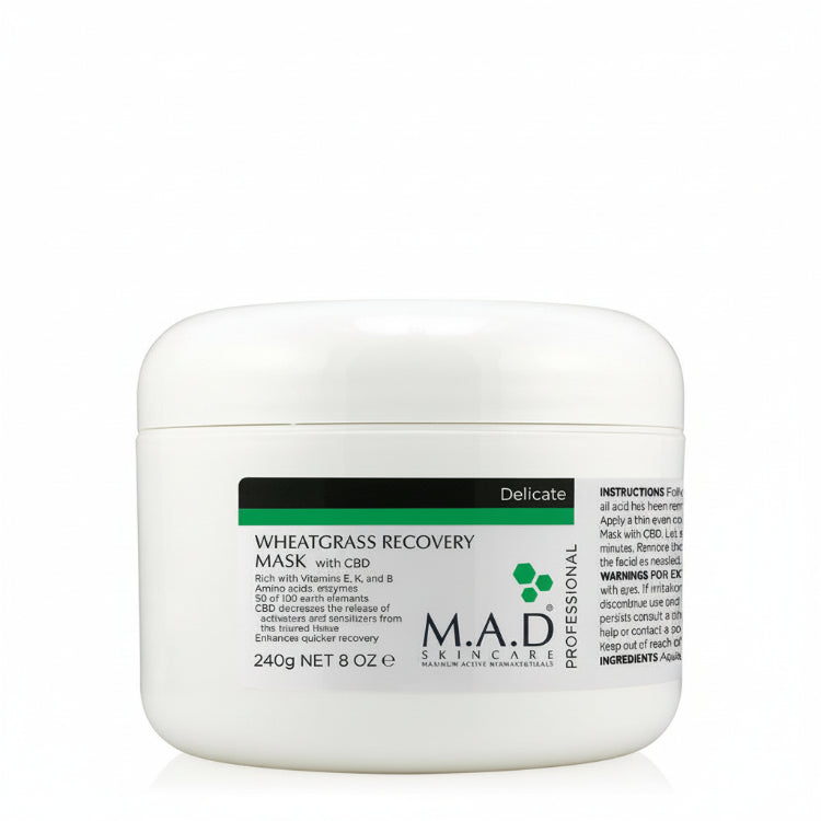Wheatgrass CBD Recovery Mask - Soothing Hydrating Facial Treatment