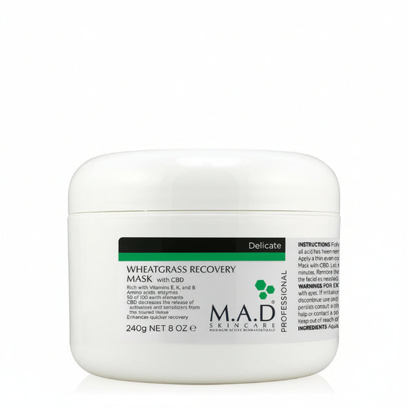 Wheatgrass CBD Recovery Mask - Soothing Hydrating Facial Treatment