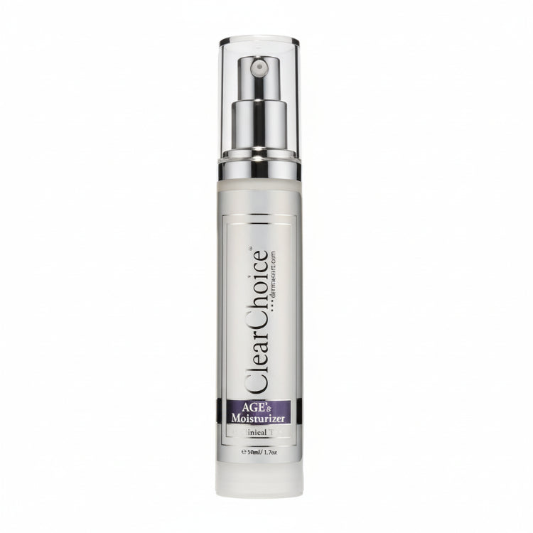 Clear Choice AGE5 Moisturizer bottle on a white background