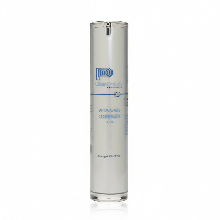 Skincare bottle labeled 'Vita C+3 Complex' on a white background