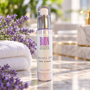 BiON 20% Glycolic Skin Cream on a spa counter with towels