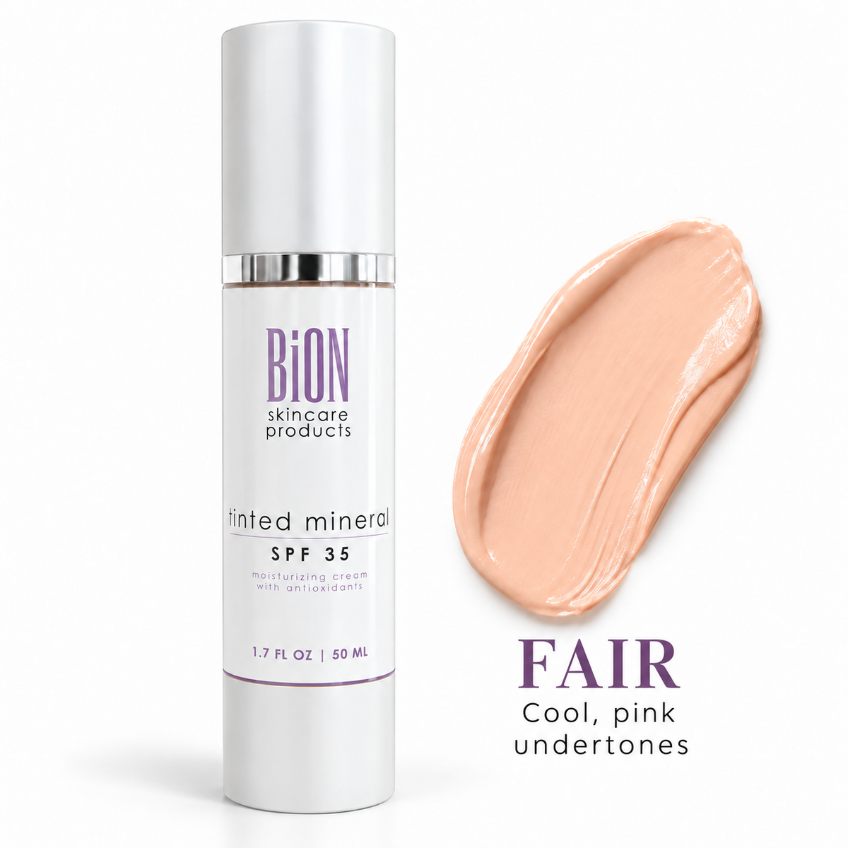 BiON Tinted Mineral SPF 35 Sunscreen — Fair, cool pink undertones