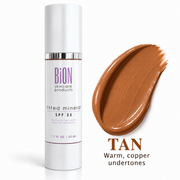 BiON Tinted Mineral SPF 35 Sunscreen — Tan, warm copper undertones