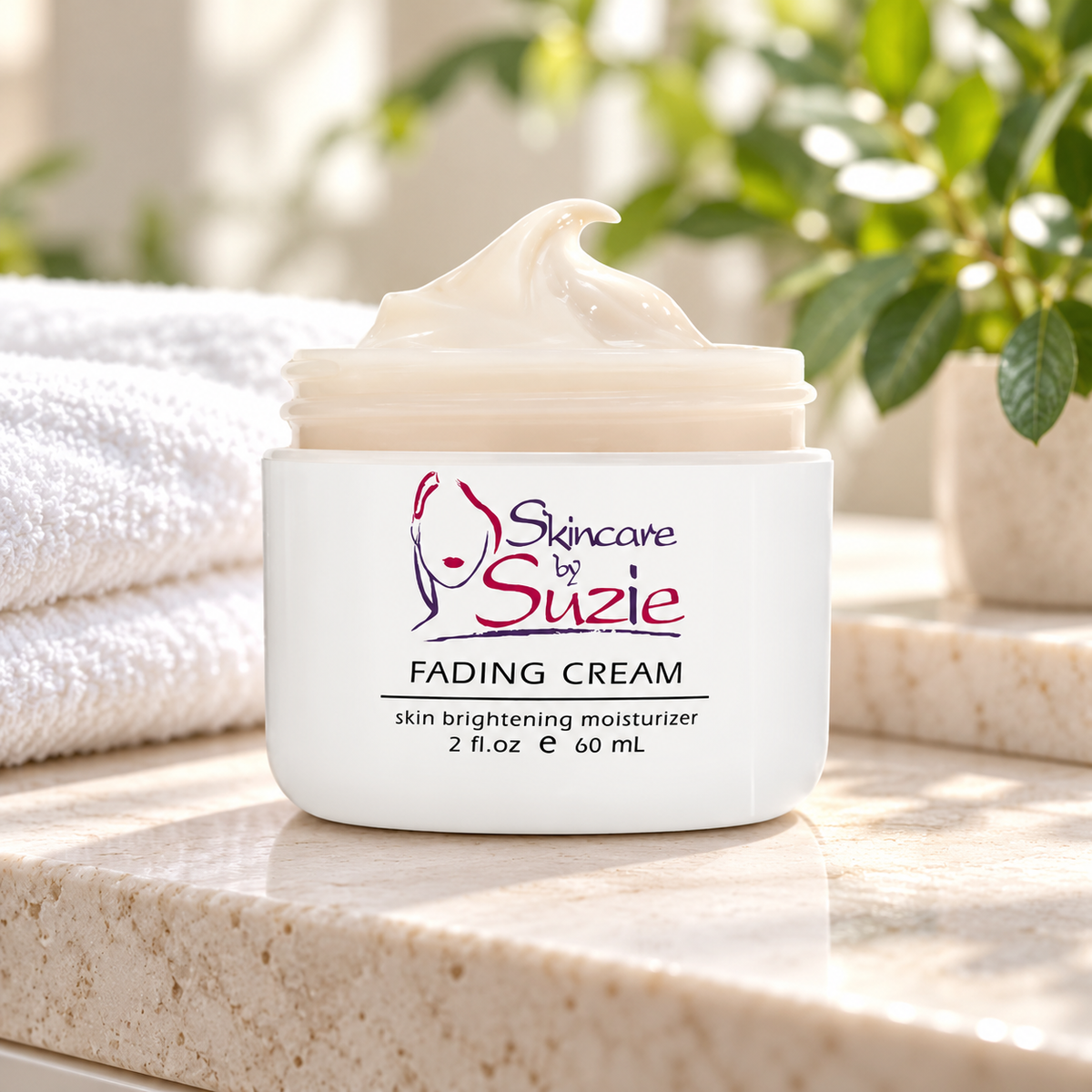 Fading Cream by Skin Care By Suzie on a sunlit spa vanity