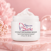 Glycolic Exfoliating Masque on pink background