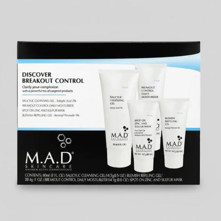 M.A.D. Skincare Breakout Control Acne Kit – Cleanse, Treat, Moisturize