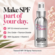 Natural SPF 50 Spray Sunscreen with zinc oxide, titanium dioxide, squalane and vitamin E