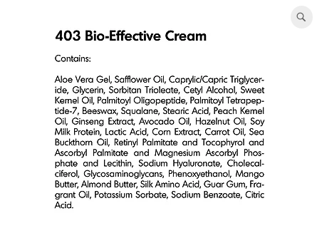 Bio-Effective Cream Ingredients (4576155467848)